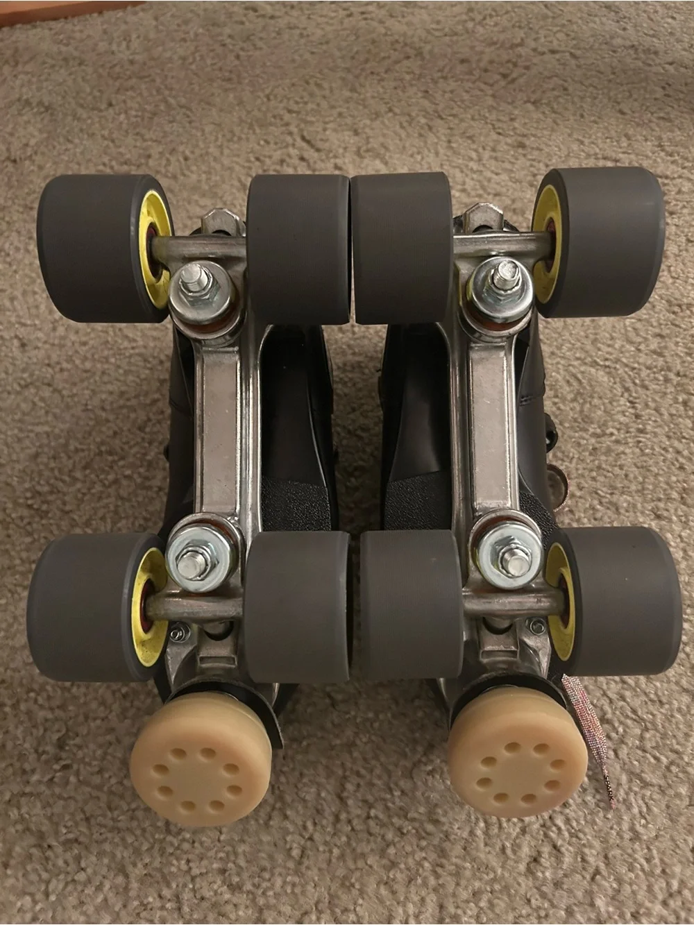 Upgraded Black Riedell Dart Quad Roller Skates - Premium Parts